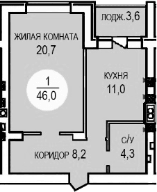 Продается 1-комн. квартира, 44.2 м²