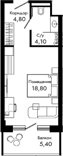 Продается 1-комн. квартира, 27.7 м²