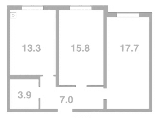 Продается 2-комн. квартира, 57.7 м²