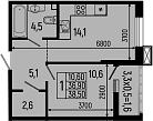 Продается 1-комн. квартира, 36.9 м²
