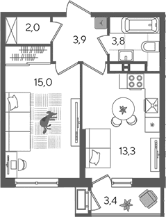 Продается 1-комн. квартира, 38 м²