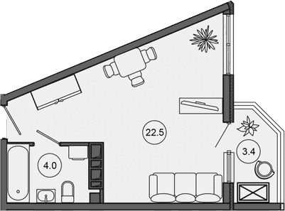 Продается 1-комн. квартира, 26.5 м²