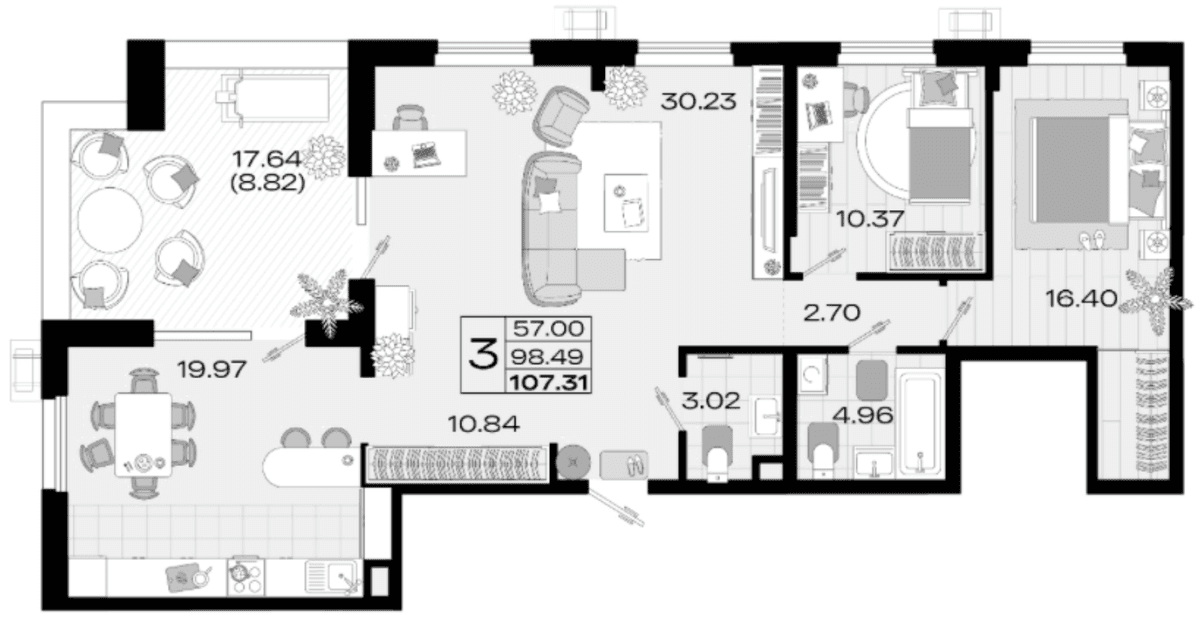 Продается 4-комн. квартира, 93.71 м²