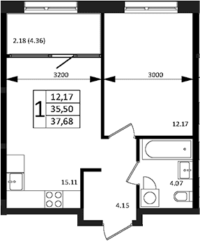 Продается 2-комн. квартира, 35.5 м²