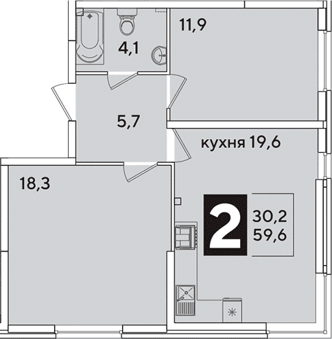 Продается 3-комн. квартира, 59.6 м²