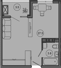 Продается 1-комн. квартира, 31.3 м²