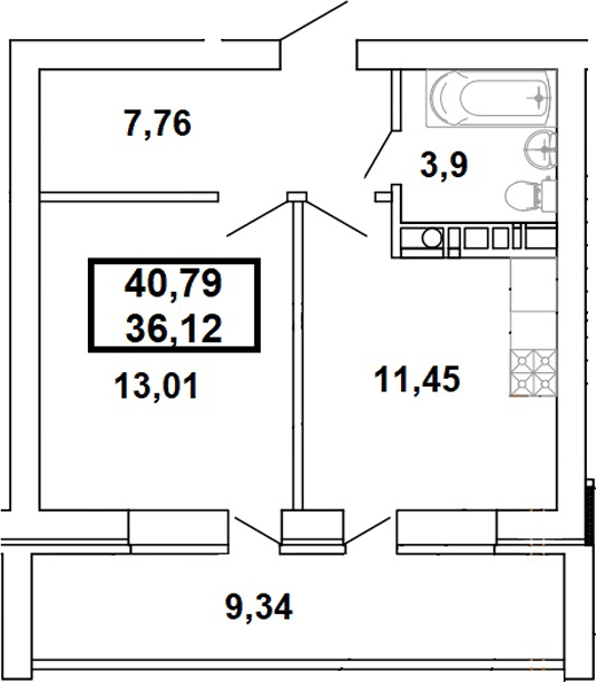 Продается 1-комн. квартира, 36.12 м²