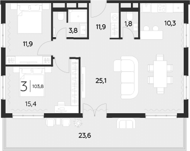 Продается 2-комн. квартира, 80.2 м²