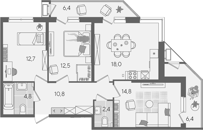 Продается 4-комн. квартира, 76 м²