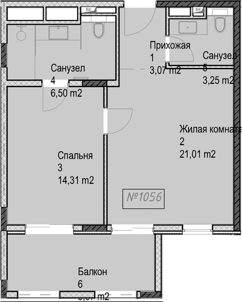 Продается 2-комн. квартира, 48.1 м²
