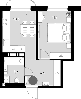 Продается 1-комн. квартира, 32.2 м²