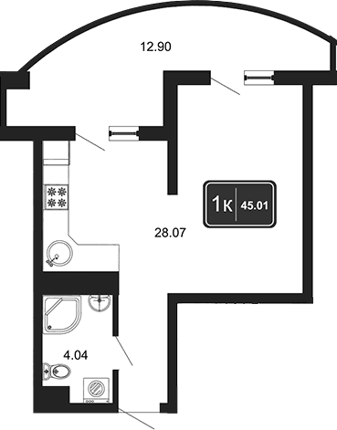 Продается 1-комн. квартира, 32.11 м²