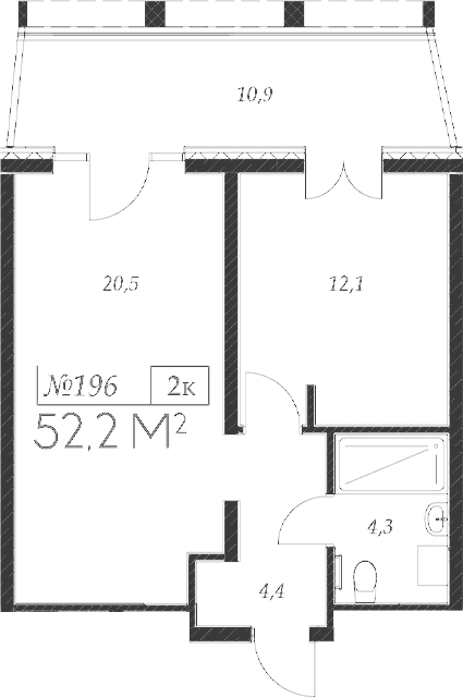 Продается 2-комн. квартира, 41.3 м²