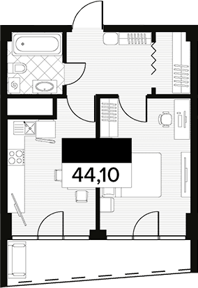 Продается 1-комн. квартира, 44.1 м²