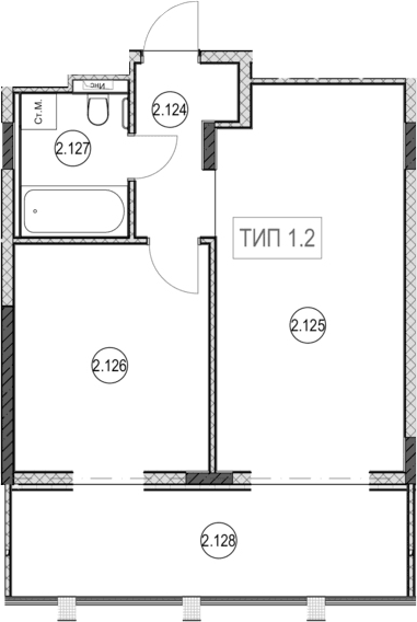 Продается 2-комн. квартира, 41.2 м²