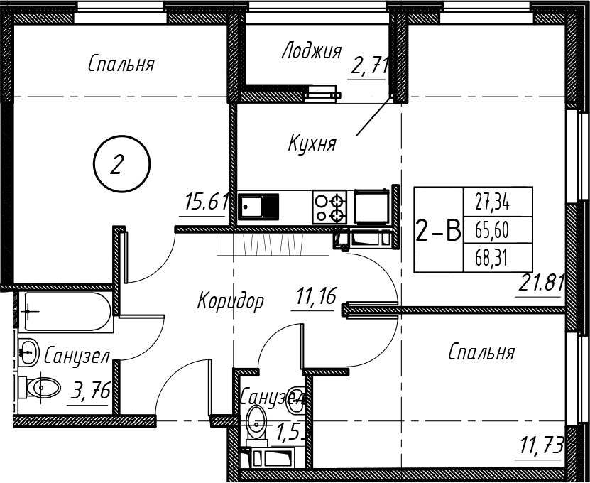 Продается 3-комн. квартира, 65.5 м²