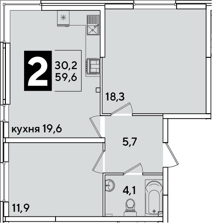 Продается 3-комн. квартира, 59.6 м²