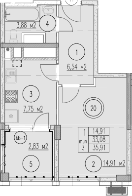 Продается 1-комн. квартира, 33.08 м²