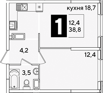 Продается 2-комн. квартира, 38.8 м²