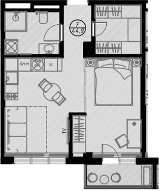 Продается 1-комн. квартира, 41.6 м²