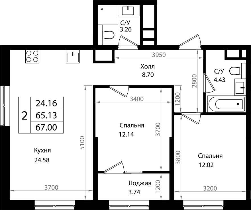 Продается 3-комн. квартира, 64.82 м²