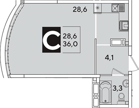 Продается 1-комн. квартира, 36 м²