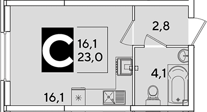 Продается 1-комн. квартира, 23 м²