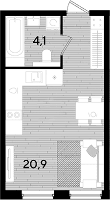 Продается 1-комн. квартира, 25 м²