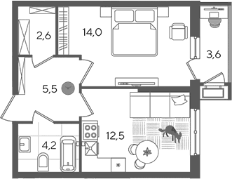 Продается 1-комн. квартира, 38.8 м²