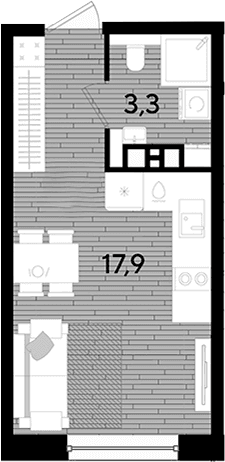 Продается 1-комн. квартира, 21.2 м²