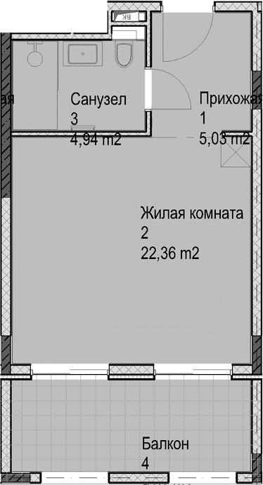 Продается 1-комн. квартира, 32.33 м²
