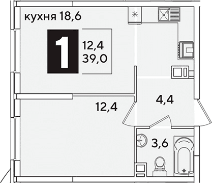 Продается 2-комн. квартира, 39 м²