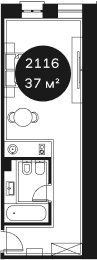 Продается 1-комн. квартира, 36.85 м²