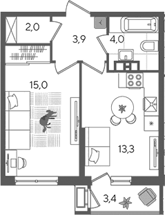 Продается 1-комн. квартира, 38.2 м²