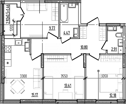 Продается 3-комн. квартира, 68.71 м²