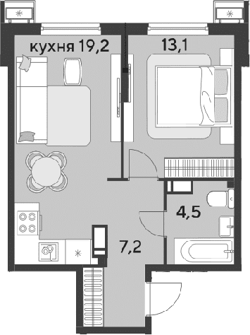 Продается 2-комн. квартира, 44 м²