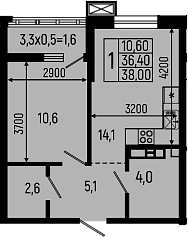 Продается 1-комн. квартира, 36.4 м²