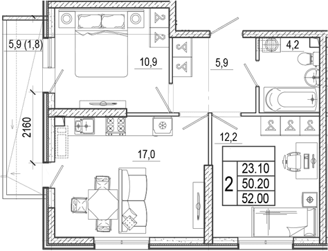 Продается 3-комн. квартира, 50.2 м²