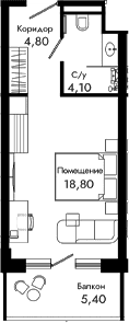 Продается 1-комн. квартира, 27.7 м²