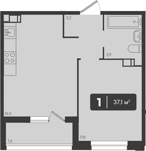 Продается 1-комн. квартира, 35.5 м²