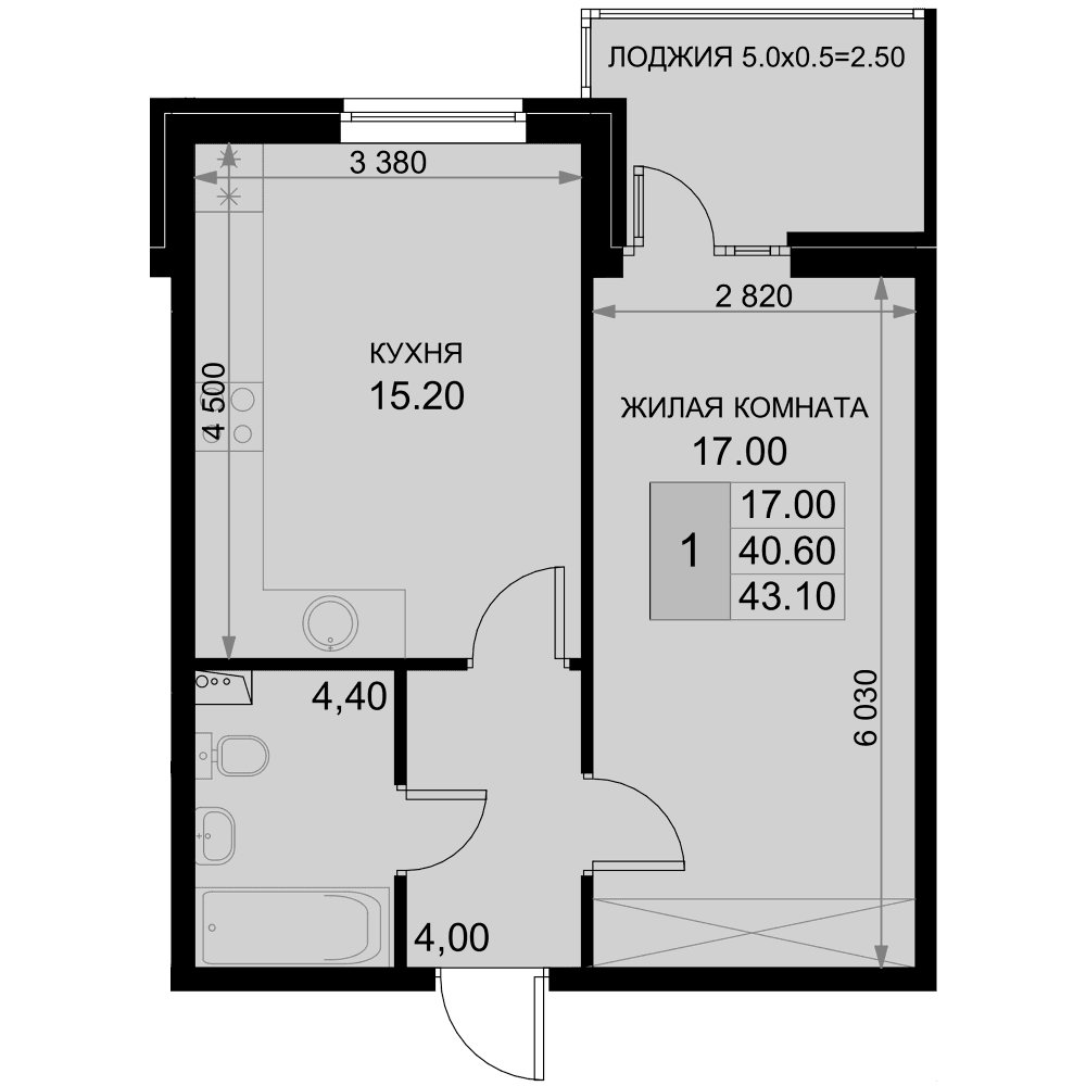 Продается 2-комн. квартира, 40.6 м²