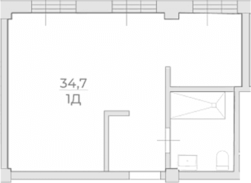 Продается 1-комн. квартира, 34.7 м²