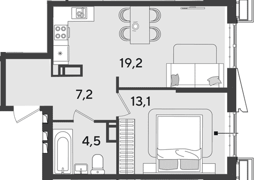 Продается 2-комн. квартира, 44 м²