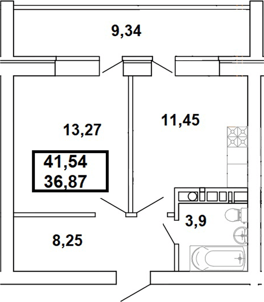 Продается 1-комн. квартира, 36.87 м²