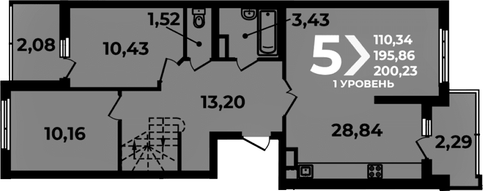Продается 5-комн. квартира, 195.86 м²