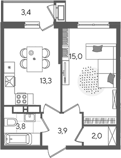 Продается 1-комн. квартира, 38 м²