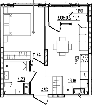 Продается 1-комн. квартира, 32.8 м²