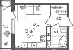 Продается 1-комн. квартира, 24.5 м²