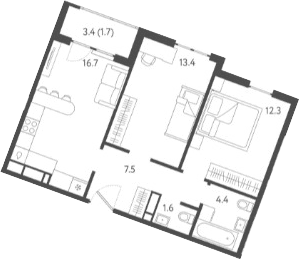 Продается 3-комн. квартира, 55.9 м²