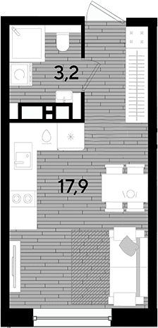 Продается 1-комн. квартира, 21.1 м²